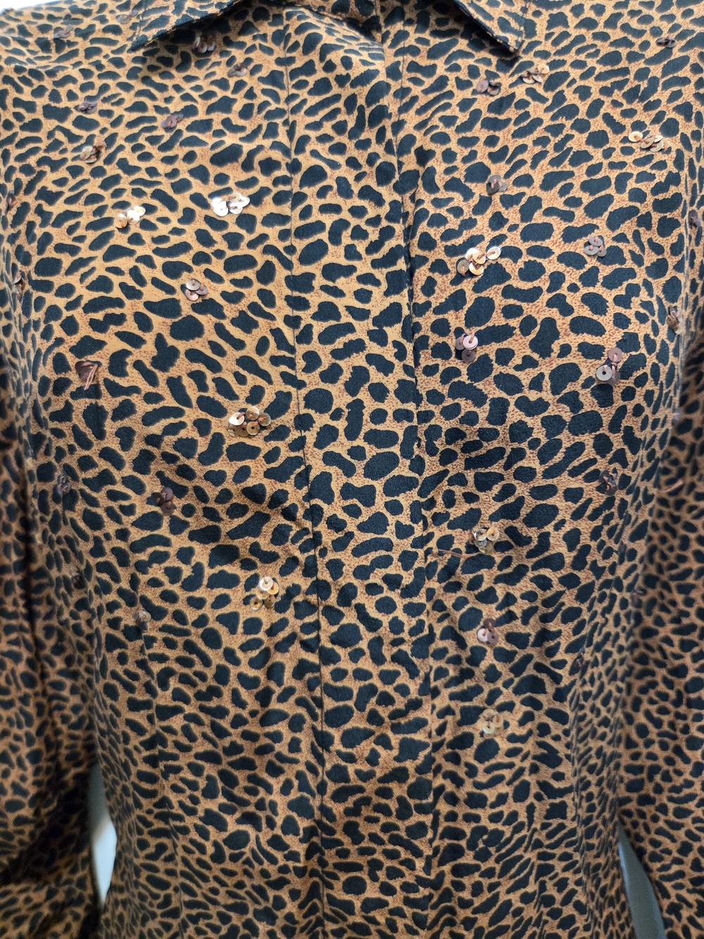 Gantos Brown Leopard Print Button-Down Shirt - Picture 7 of 9